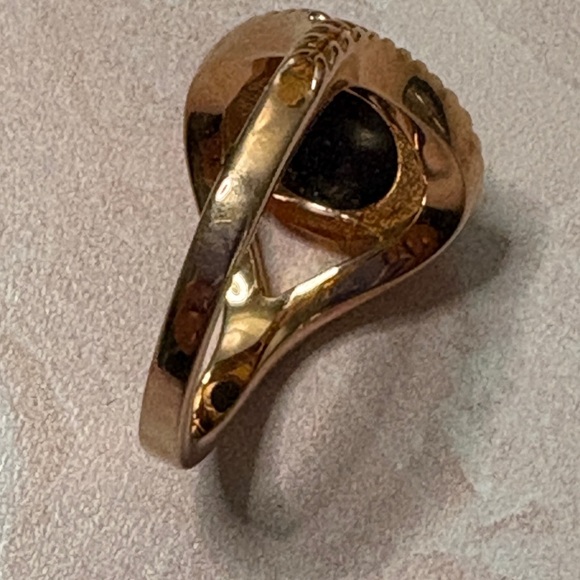 Black Sunstone & Rose gold vermeil over sterling silver ring. Size 9. - Picture 6 of 10